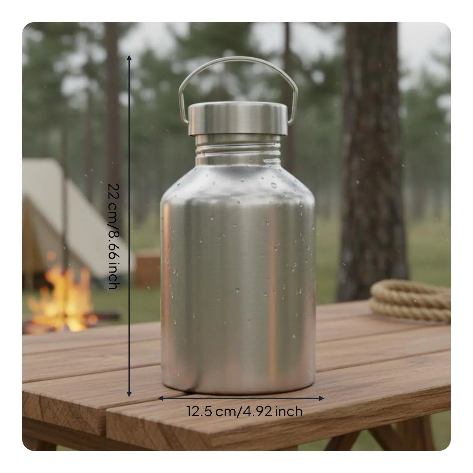 2000ml Stainless Steel Water Jug | Large Capacity Bottle for Athletes Stainless Steel Water Jug Zpaxo
