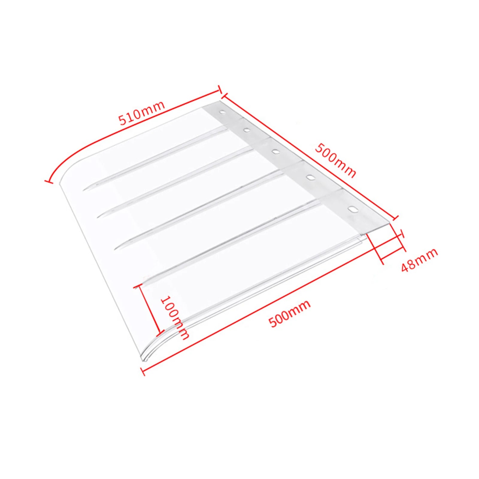Window Awning Door Canopy Easy to Install Impact Resistant Sun Shetter Cover for Garage Balcony Garden Exterior Front Door Zpaxo Clear 50x50cm