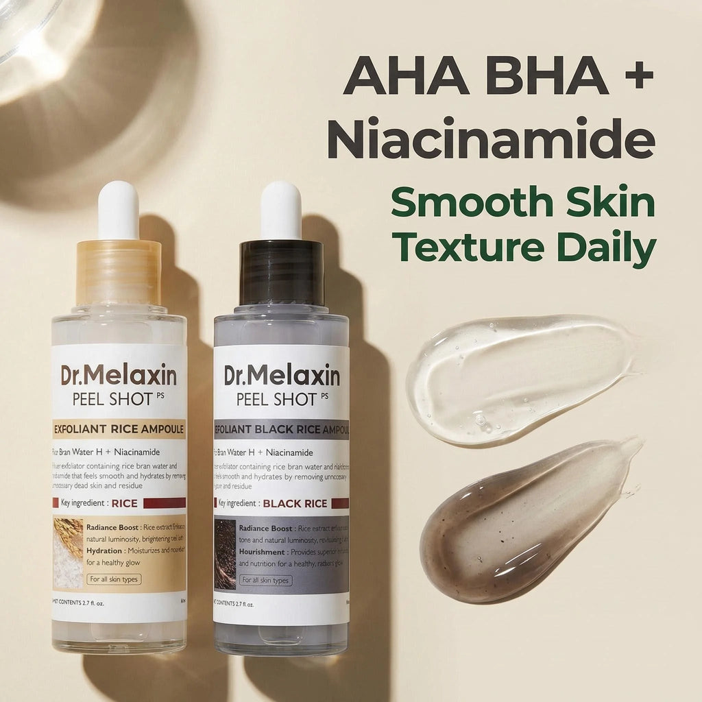 Black Rice Exfoliating Ampoule 80ml – AHA BHA Niacinamide Serum Exfoliating Face Serum Zpaxo