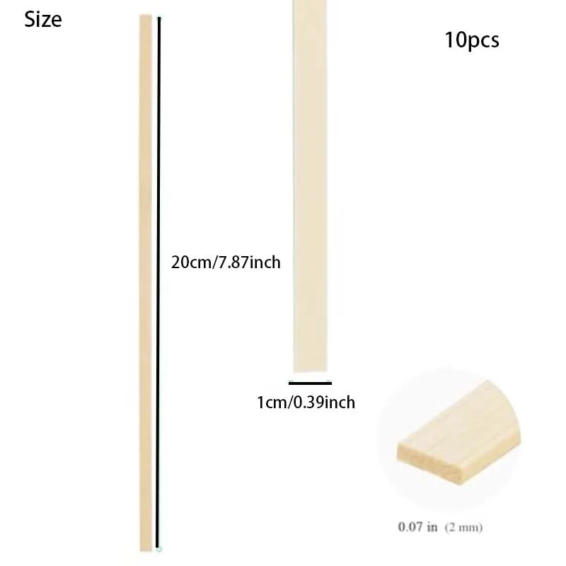 10pcs Wooden Sticks, Wide Flat Sticks, Wooden Paint Sticks Wood Strips for Craft Projects Zpaxo