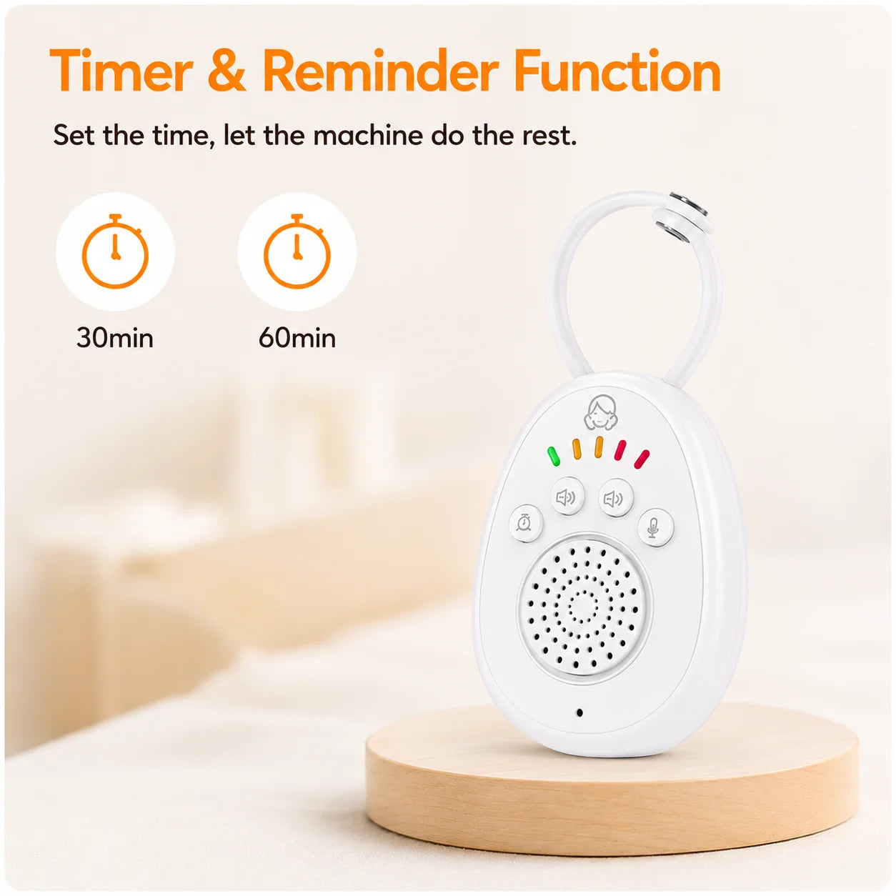 Portable Baby White Noise Machine With Lullaby Timer Travel White Noise A Pair Built in 1000mAh Battery For Sleeping Baby Adults Zpaxo