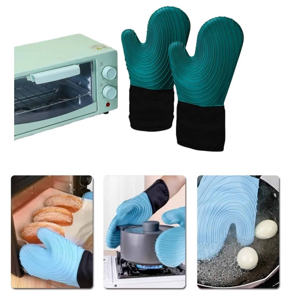 Silicone Oven Heat Insulation Gloves Suitable Cooking Baking Grilling Zpaxo
