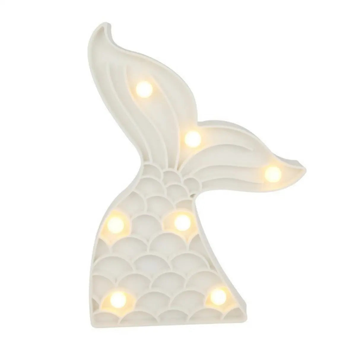 Fishtail Party Decoration Battery LED Nightlights Dorm Room Undersea Zpaxo white