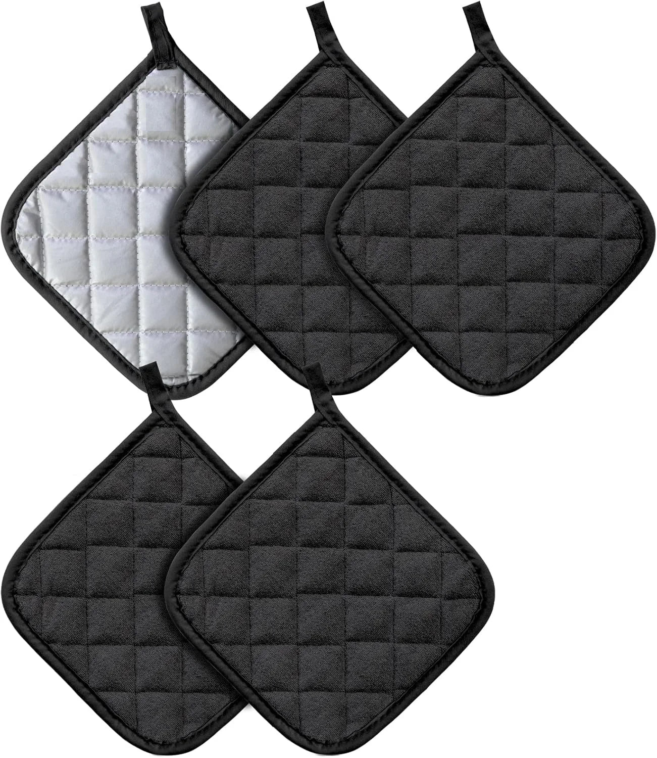 Cotton Machine Washable Heat-Resistant Pot Rack, Heat Insulation Pad, Tripod, Kitchen for Cooking and Baking, Oven Rack Zpaxo black 4PCS