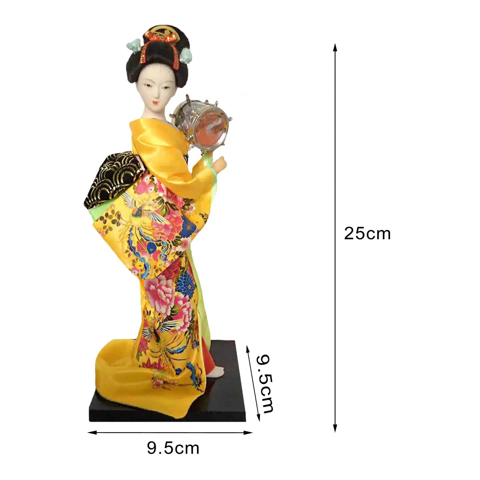 Japanese Geisha 9" Free Standing Oriental Ancient Kabuki Girl Statue Kimono Dolls Ornament for Shelf Table Home Office Decor Zpaxo Style P