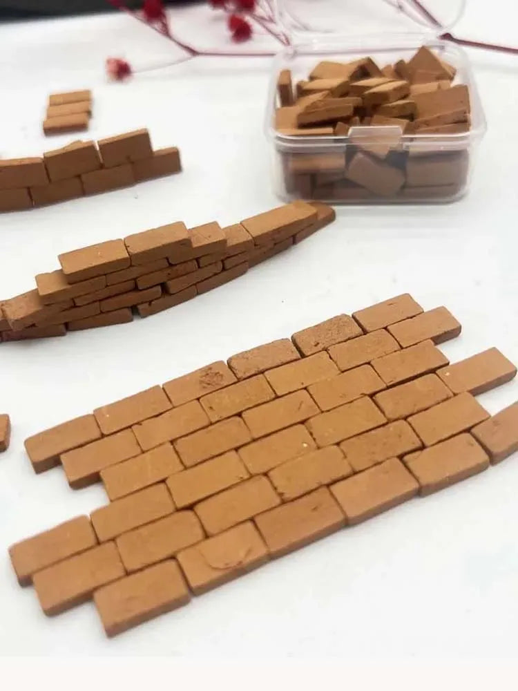 Miniature Red Bricks 1:35 Scale – Dollhouse & Diorama Crafts Miniature Model Bricks Zpaxo