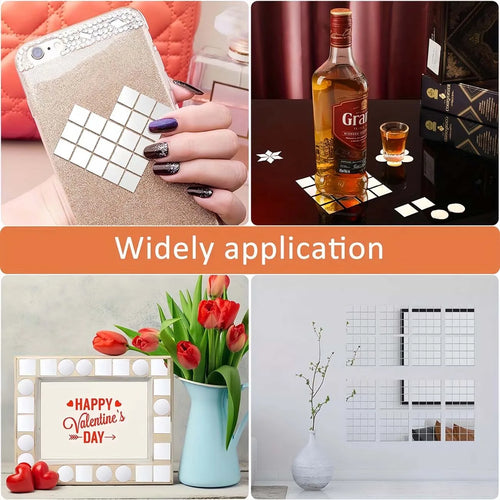 100-Pack 2cm Acrylic Square Mirror Tiles – Mosaic Craft Stickers Mosaic Mirror Tiles Zpaxo