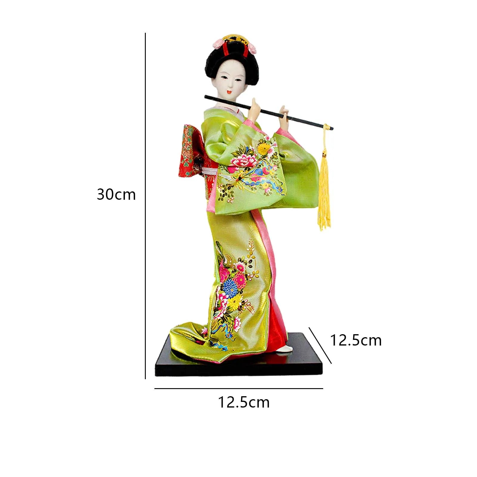Japanese Geisha Figurine Doll – 12" Kimono Collectible Ornament Collectible Figurine Zpaxo 12inch green 2