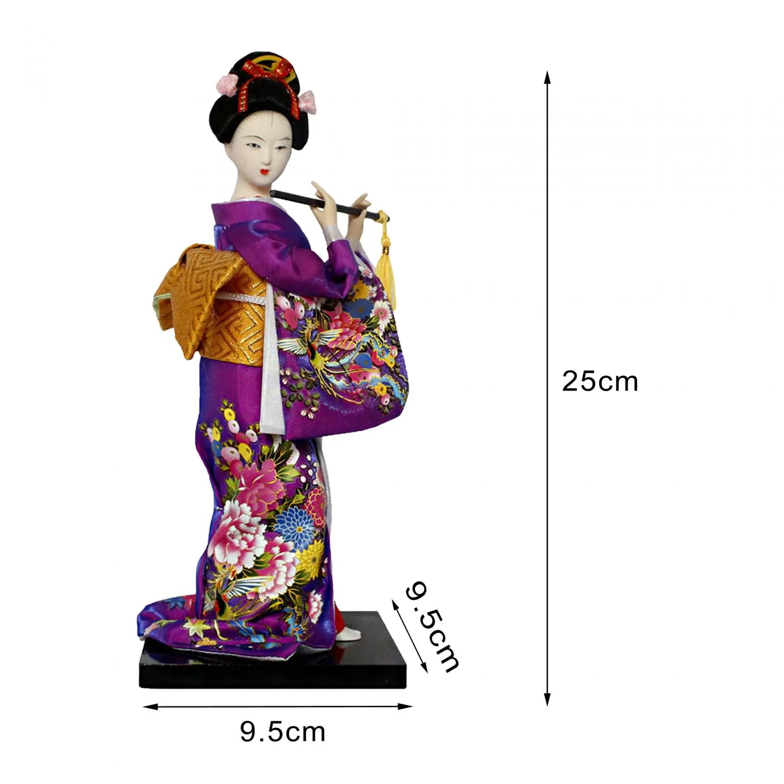 Japanese Geisha 9" Free Standing Oriental Ancient Kabuki Girl Statue Kimono Dolls Ornament for Shelf Table Home Office Decor Zpaxo Style Q