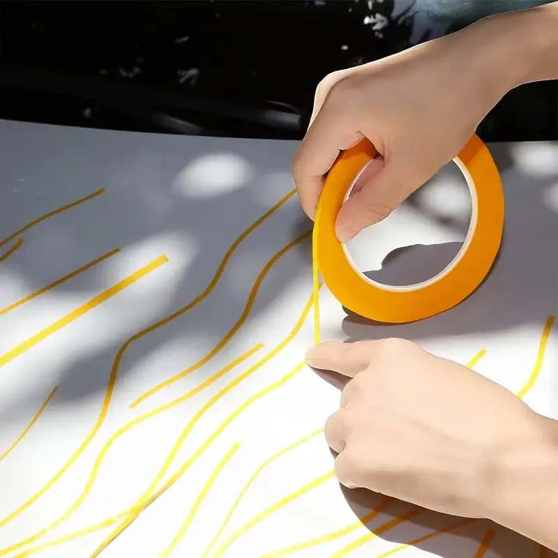 Yellow Paper Masking Tape for Nail Art, Painting, Spray Masking, and Fashion Design Draping, 3/6ROLL Zpaxo