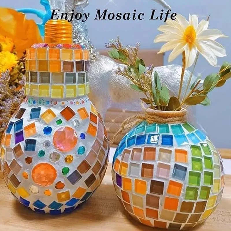 100pcs Rainbow Glass Mosaic Tiles – DIY Crystal Art Craft Stones Glass Mosaic Tiles Zpaxo