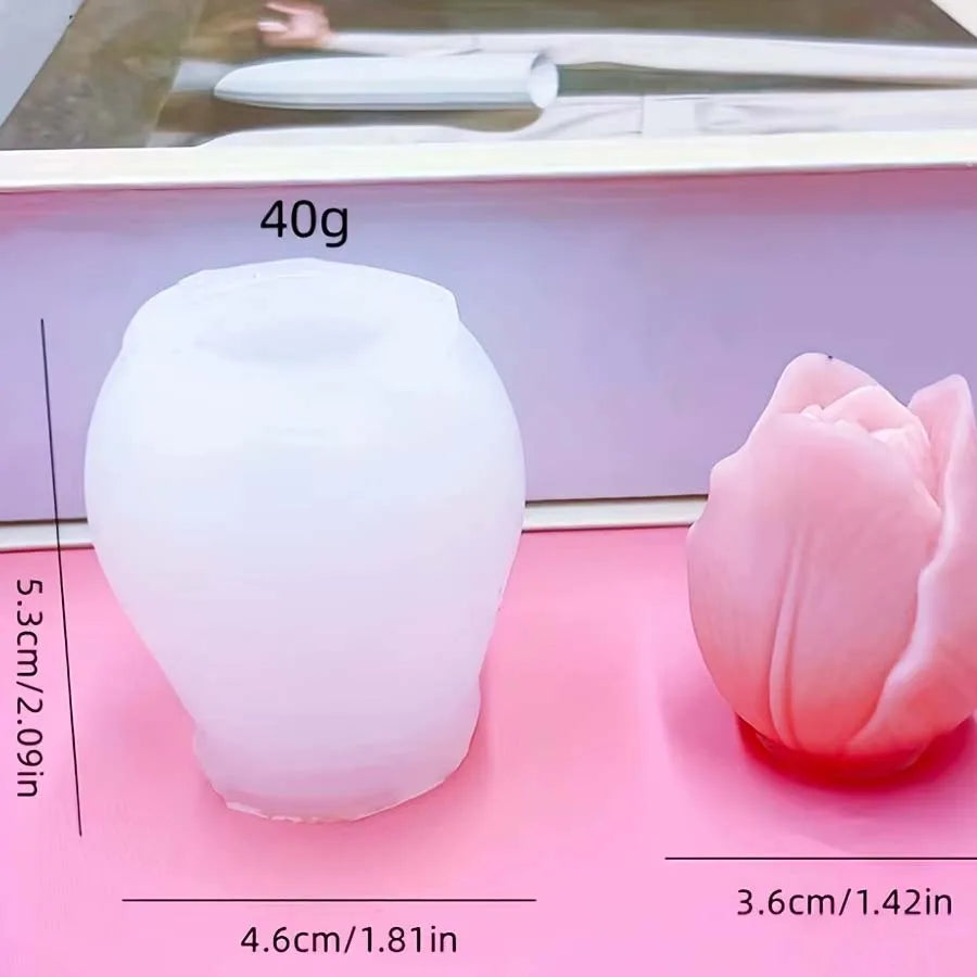 3D Rose & Tulip Silicone Molds – Candle, Resin & Cake Decor Silicone Craft Mold Zpaxo 1pc