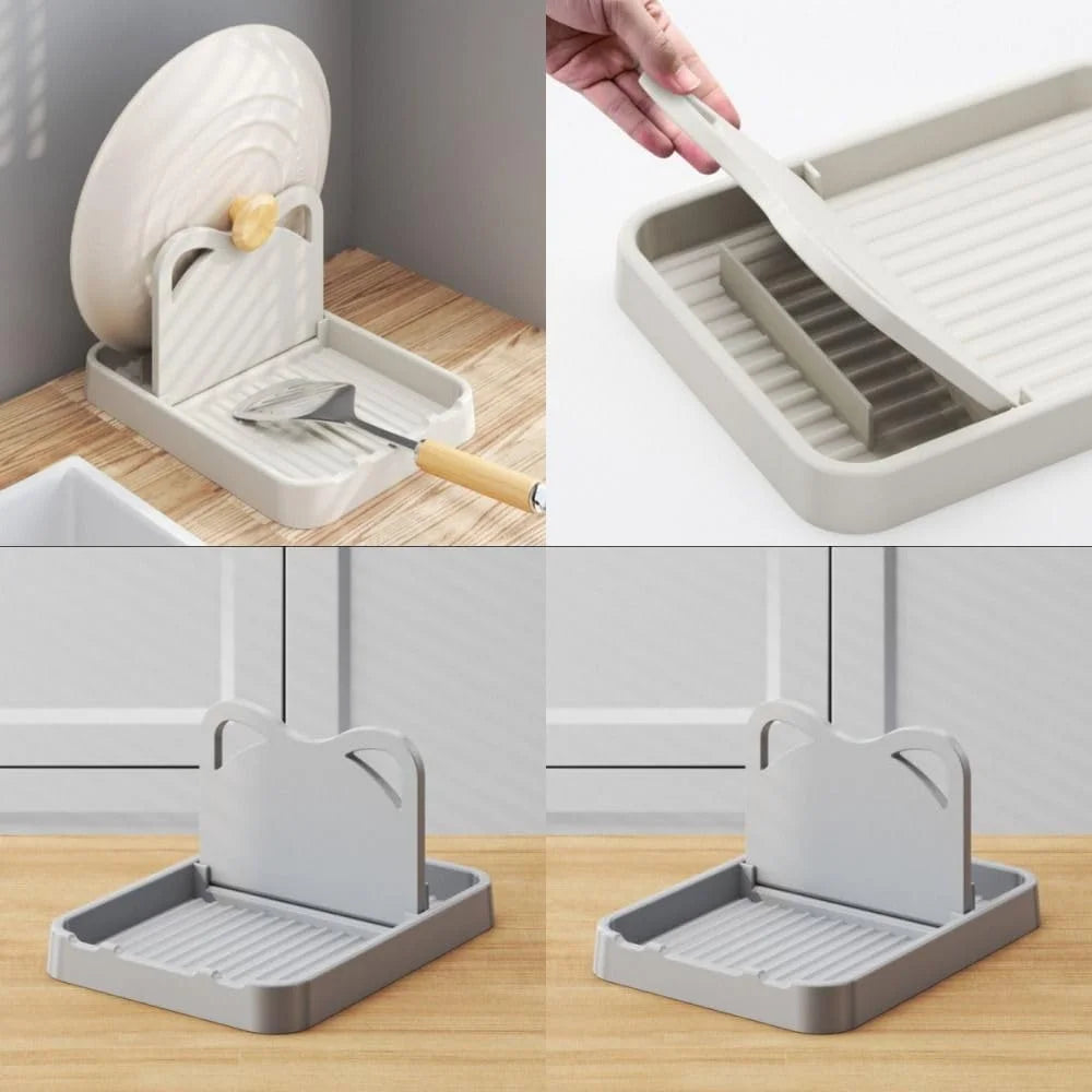 Kitchen Counter Spoon Rack Pot Lid Multi-purpose Small Tools Keep Zpaxo
