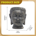 Buddha Head Planter – Resin Meditation Face Flower Pot Resin Buddha Planter Zpaxo 9cmx9.4cmx11cm