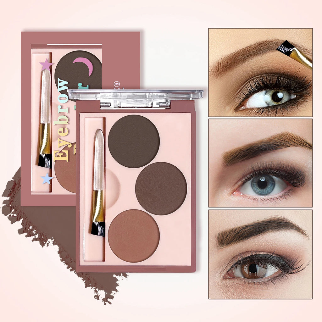 Three-color eyebrow pink women's waterproof and sweat-proof long-lasting three-color plate women's waterproof natural contouring Zpaxo 01