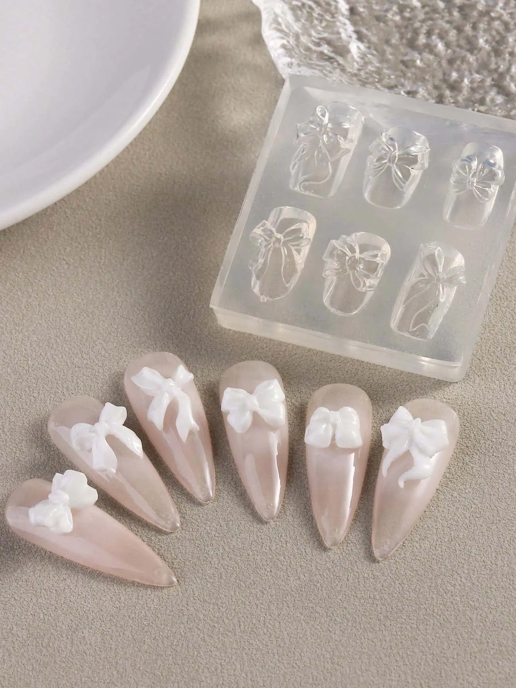 3D Ribbon Bowknot Nail Art Silicone Mold – DIY Bow Tie Template Nail Art Mold Zpaxo