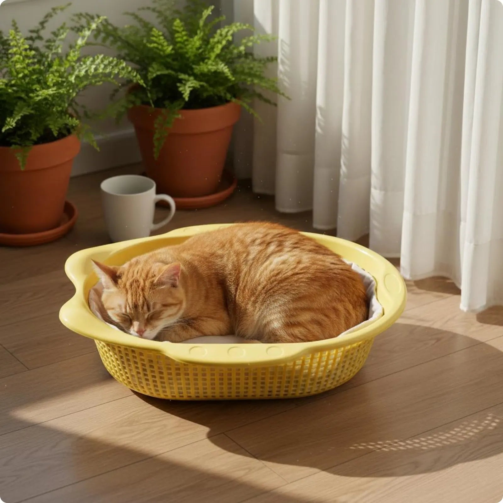 Summer Cat Sleeping Basket Thickened Breathable Cat Mat Comfortable Pet Bedding for Cats, Indoor Pink Basket Cat Bed pet house Zpaxo