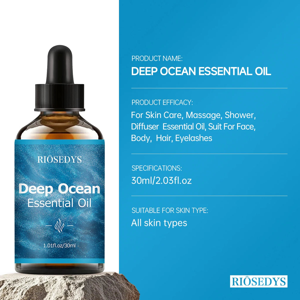 Deep ocean essential oil, with a sea breeze scent, suitable for body massage and aromatherapy, providing powerful moisturizing Zpaxo
