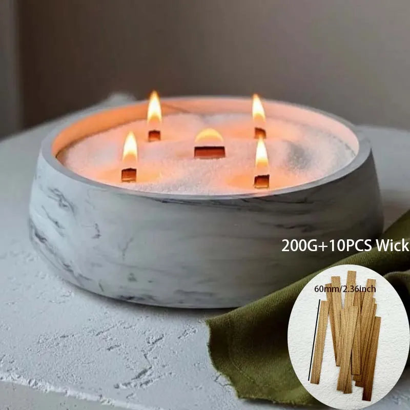 200g Pearled Candle Sand & 10 Wicks – Refillable Wax Granules Candle Wax Granules Zpaxo white set 1