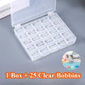 25pcs Plastic Sewing Machine Bobbins with Storage Box for Sewing Projects Craft Supplies -with Bobbins & Spools Zpaxo 1box colorful