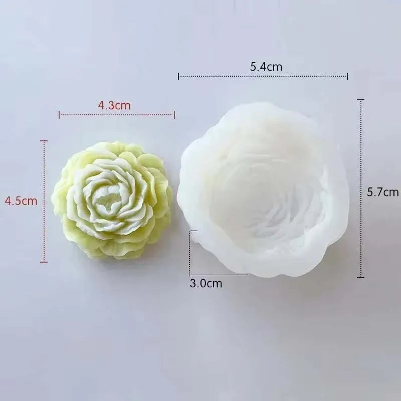 3 Sizes Peony Flower Silicone Molds – for Candle Making, Plaster Crafts, DIY Handicraft Projects Home Decor Zpaxo S