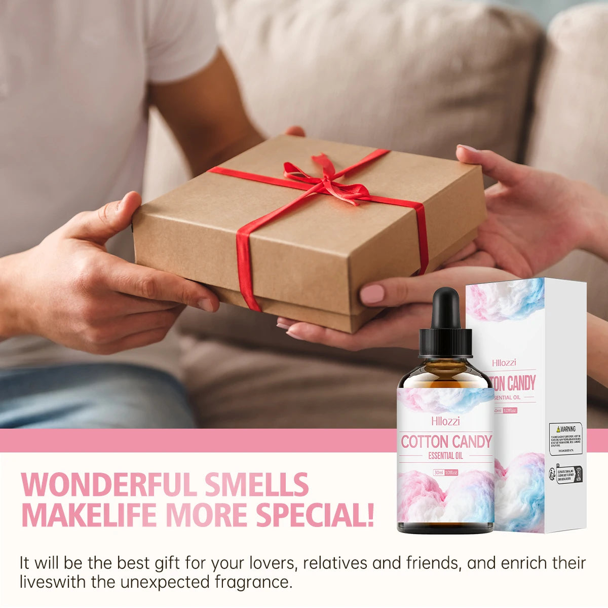 Cottcn Candy essential oil, with a sweet and pleasant aroma, provides long-lasting hydration, moisturizes without being sticky Zpaxo