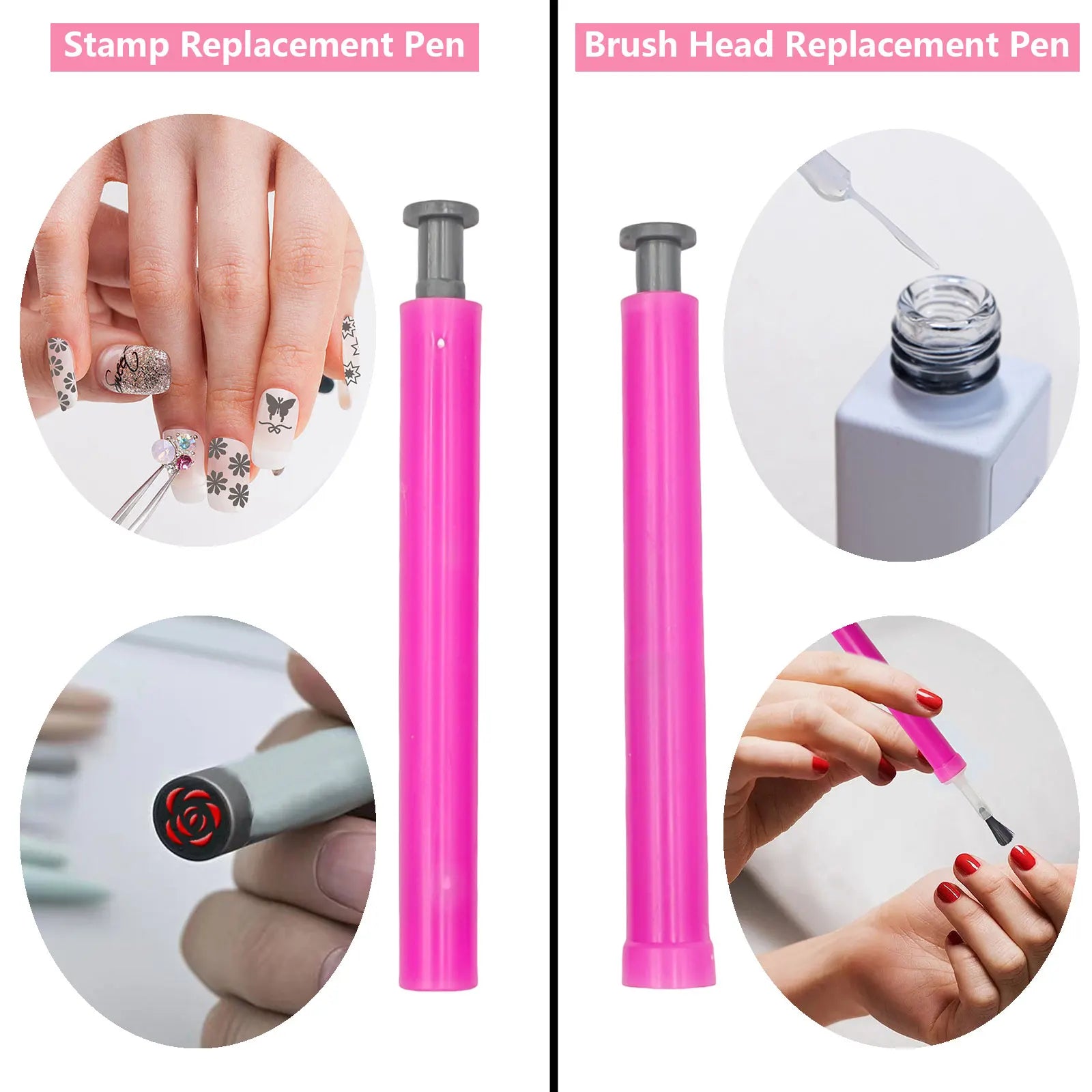 44/56 PCS Nails Art Stamp Pen Set, Containing 36/48 Kinds Of Nail Stamp Patterns, One Stamp Pen, One Brush Pen Zpaxo