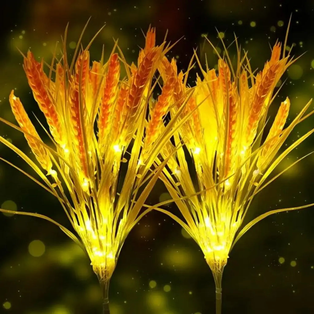 Vibrant Autumn Wheat Solar Pathway Lights Dusk-to-dawn LED Courtyard Zpaxo Warm White