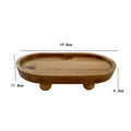 Small Wood Pedestal Stand for Counter Table Tabletop Centerpieces Decorative Tray Wood Pedestal Riser for Kitchen Counter Decor Zpaxo Oval