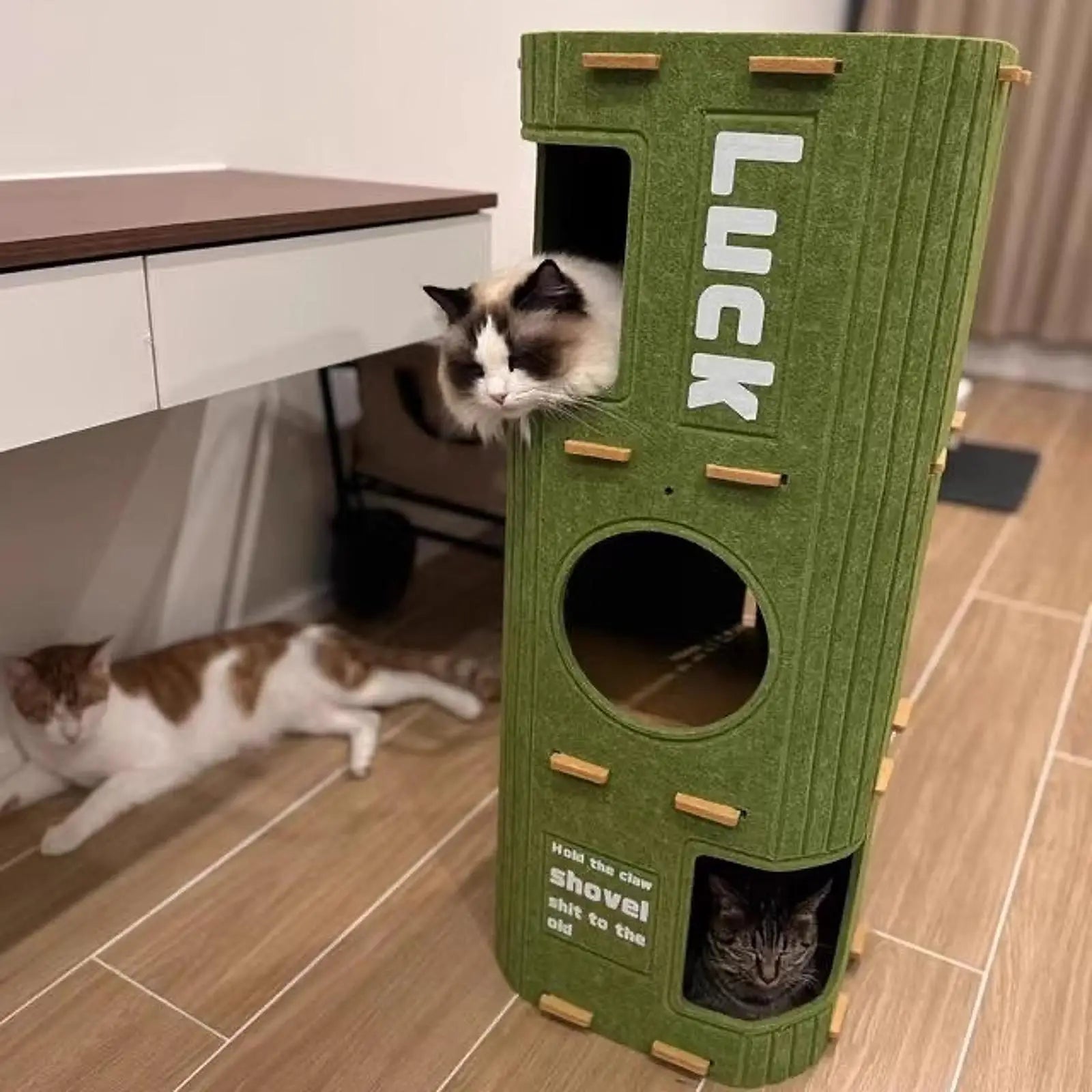 2-3 Tier Cat Tree House with Scratching Post & Hanging Ball Cat Tree House Zpaxo