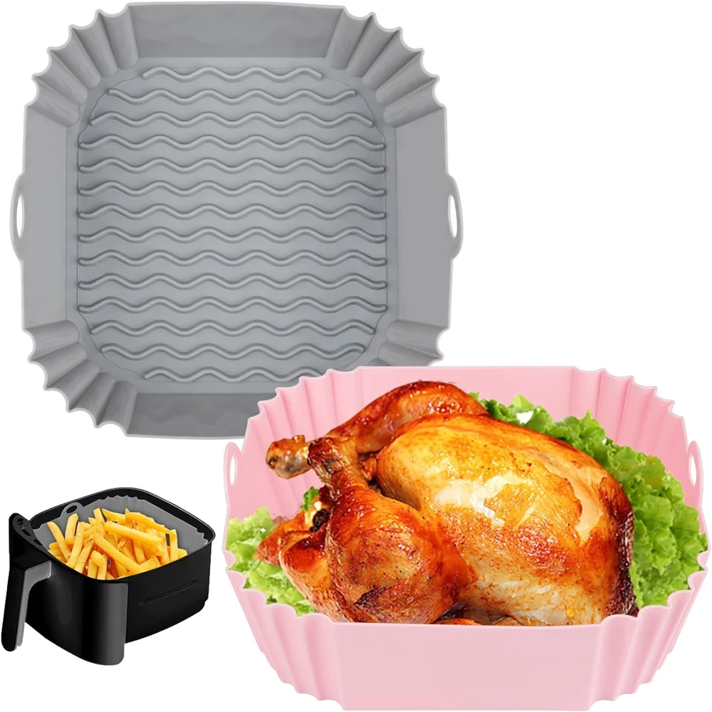 Silicone Air Fryer Liners Reusable Square Fryers Replacement Zpaxo