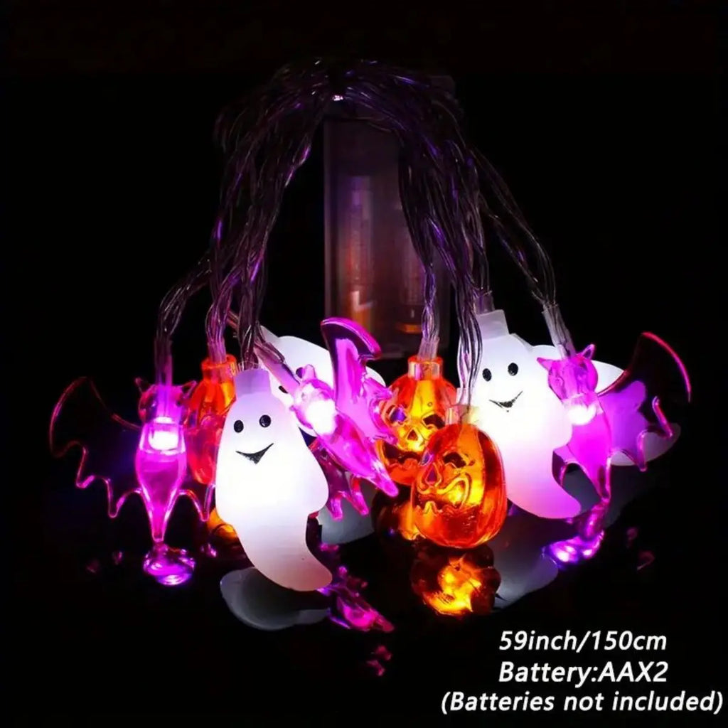 Halloween String Lights Battery Operated 3D Pumpkin Bat Ghost Zpaxo