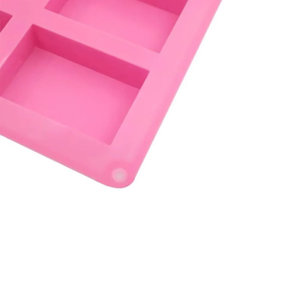 Square Soap Mold 6-compartment Non-stick Silicone Brownie Pan Zpaxo