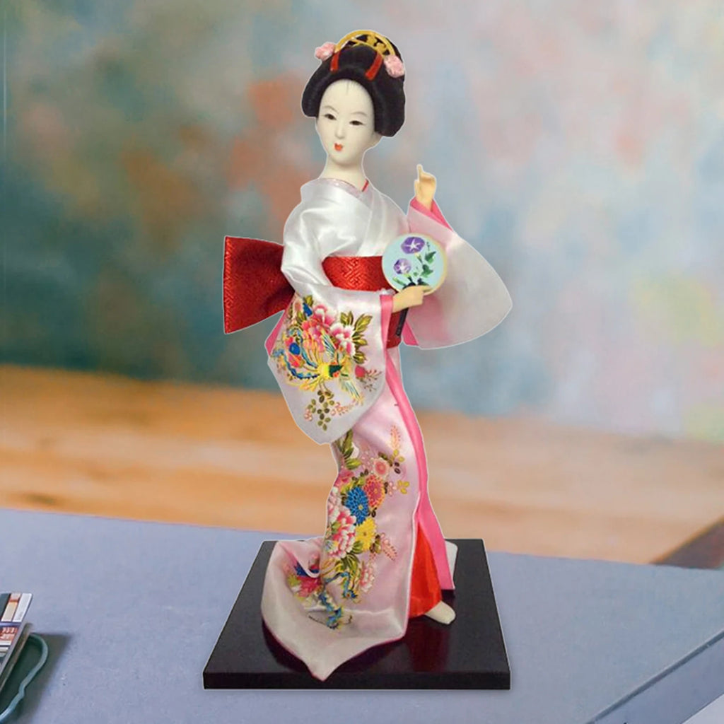Japanese Geisha Figurine Doll – 12" Kimono Collectible Ornament Collectible Figurine Zpaxo