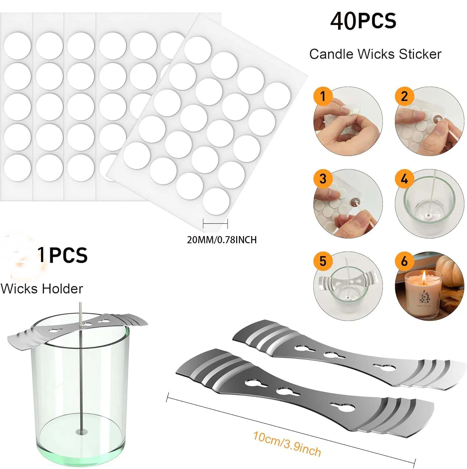 1LB Soy Wax Candle Making Kit – DIY Wicks, Stickers & Centering Candle Making Kit Zpaxo