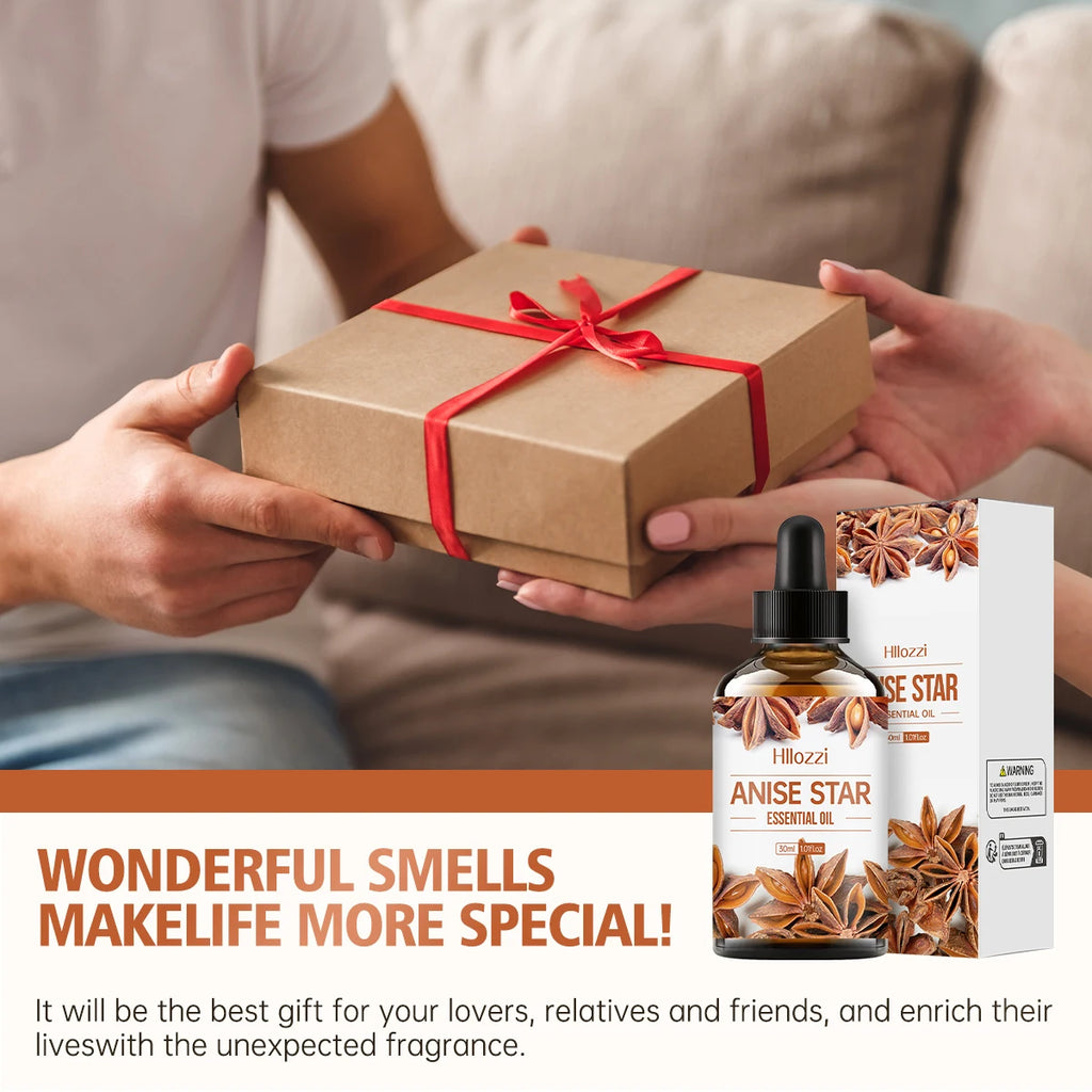 Star anise essential oil, with its spice flavor, is suitable for body massage and hair care. Zpaxo