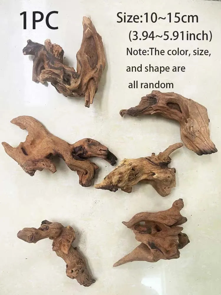 1PC 15-20CM 10-15CM Natural Driftwood for Aquarium Fish Tank Decorations Bearded Dragon Reptiles Air Plants Decor Accents Zpaxo 10-15cm 1pc