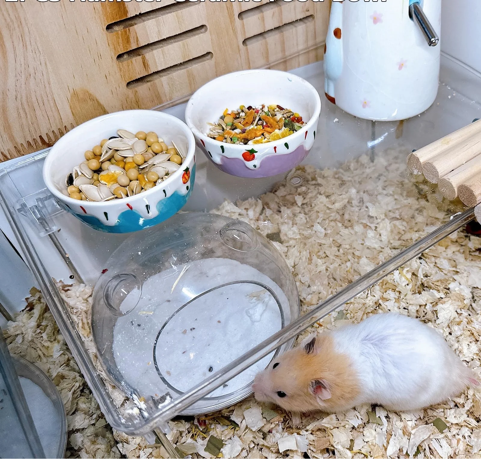 1Pc Creative Ceramic Hamster Food Bowl Anti Spill Stable Rabbit Food Dish Feeding Bowl for Ferret Chinchilla Hamster Dwarf Rat Zpaxo