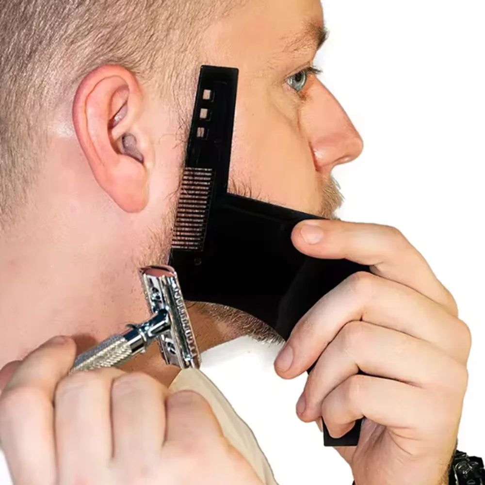 1PC Men Beard Styling Template Stencil Beard Comb for Men Lightweight and Flexible Fits All-In-One Tool Beard Shaping Tool Zpaxo