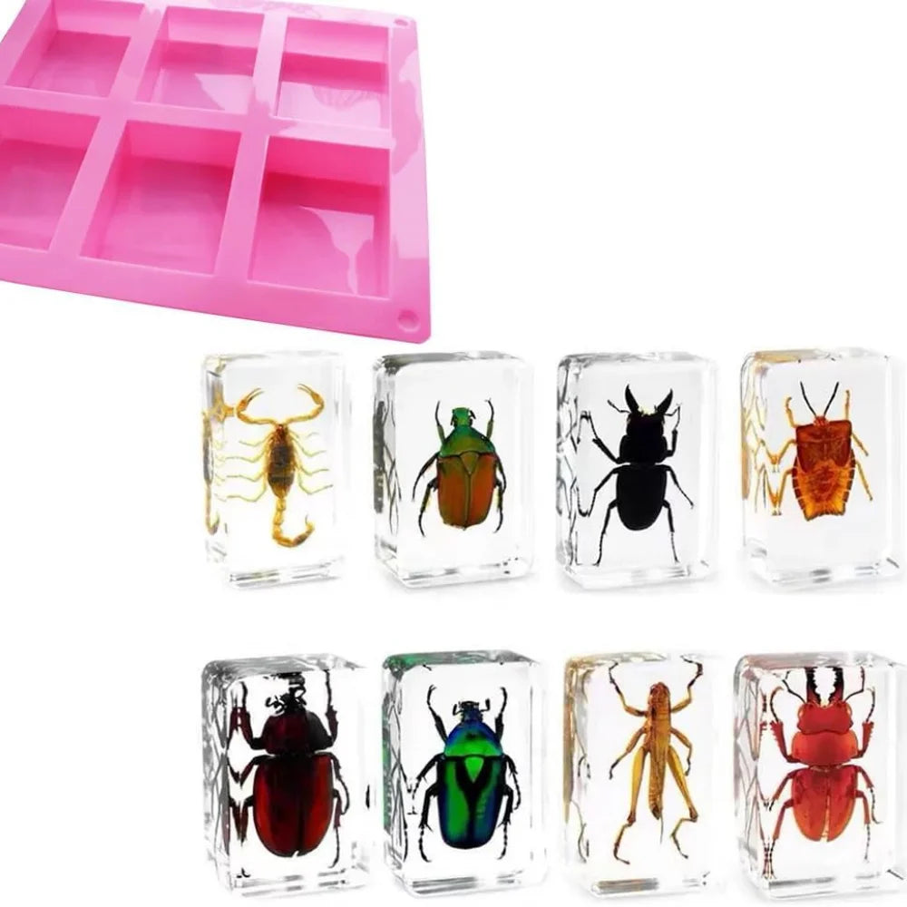 Square Soap Mold 6-compartment Non-stick Silicone Brownie Pan Zpaxo