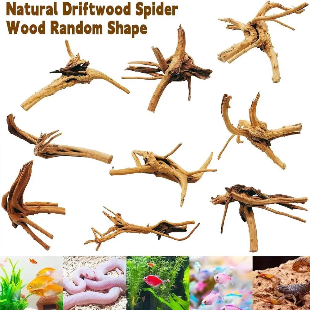 1PC Driftwood for Aquarium,Natural Spider Wood Reptile Branches Fish Tank Log Ornament Aquarium Trunk Decoration Zpaxo