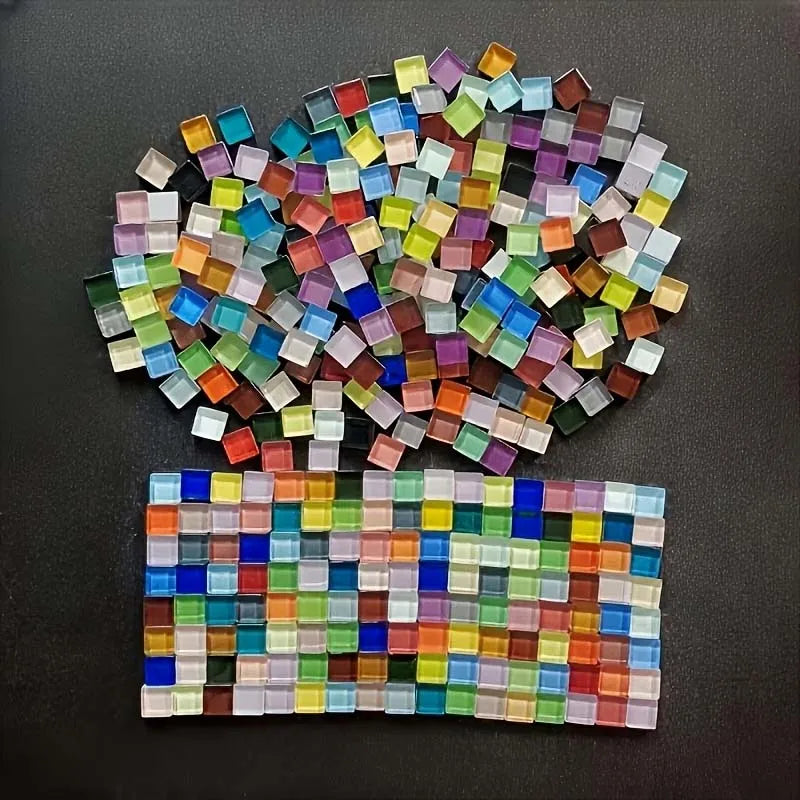 100pcs 1CM Colorful Glass Mosaic Tiles Glass Supplies for DIY Crafts Decorative Art Picture Frame Wall Art Home Decor Garden Zpaxo