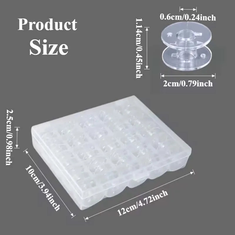 25pcs Plastic Sewing Machine Bobbins with Storage Box for Sewing Projects Craft Supplies -with Bobbins & Spools Zpaxo
