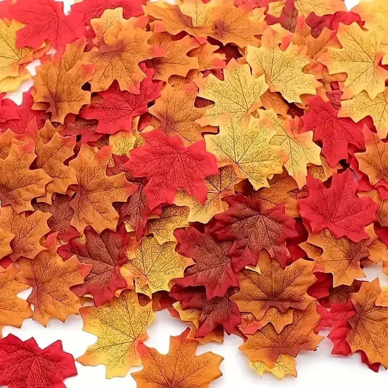 Artificial Fall Maple Leaves 50/100 Pcs – Autumn Party Decor Artificial Leaf Decor Zpaxo