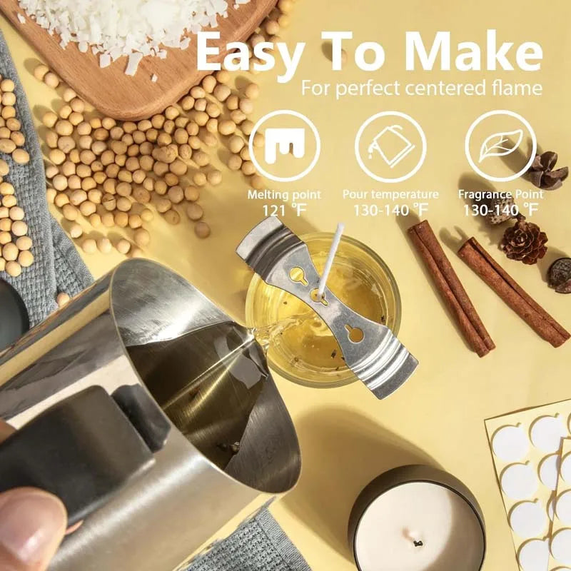 Soy Candle Making Kit – 200g Wax, 50 Wicks & Accessories Candle Making Kit Zpaxo