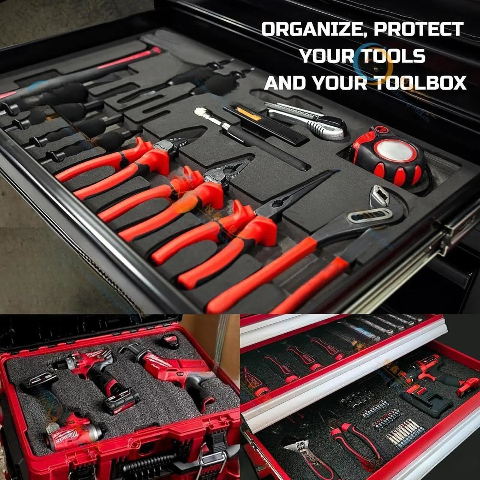 5PCS Tool Box Foam Inserts Tool Shadow Foams Inserts for Toolbox Hard Case Cases Tool Box Liner Organizer for Tabletop Miniature Zpaxo
