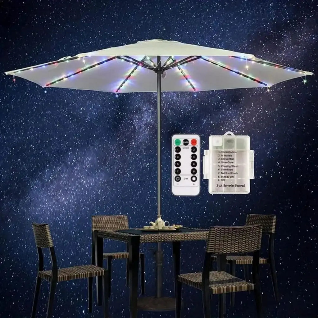 Light Up Patio Yard Umbrella Battery Powered 104 LED Outdoor Zpaxo colour