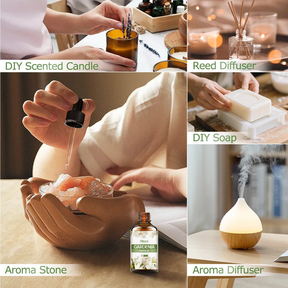 Gardenia essential oil, a pure floral scent, suitable for body massage and hair care, can also be used in a diffuser Zpaxo