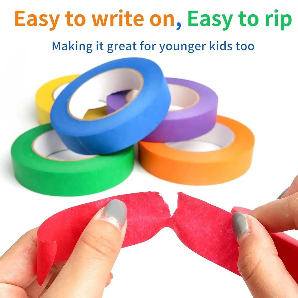 20M Colored Masking Tape Painting Painters Tape for Artist Decorators Indoor Decorating Crafts Spraying Adhesive Paint Tape Zpaxo