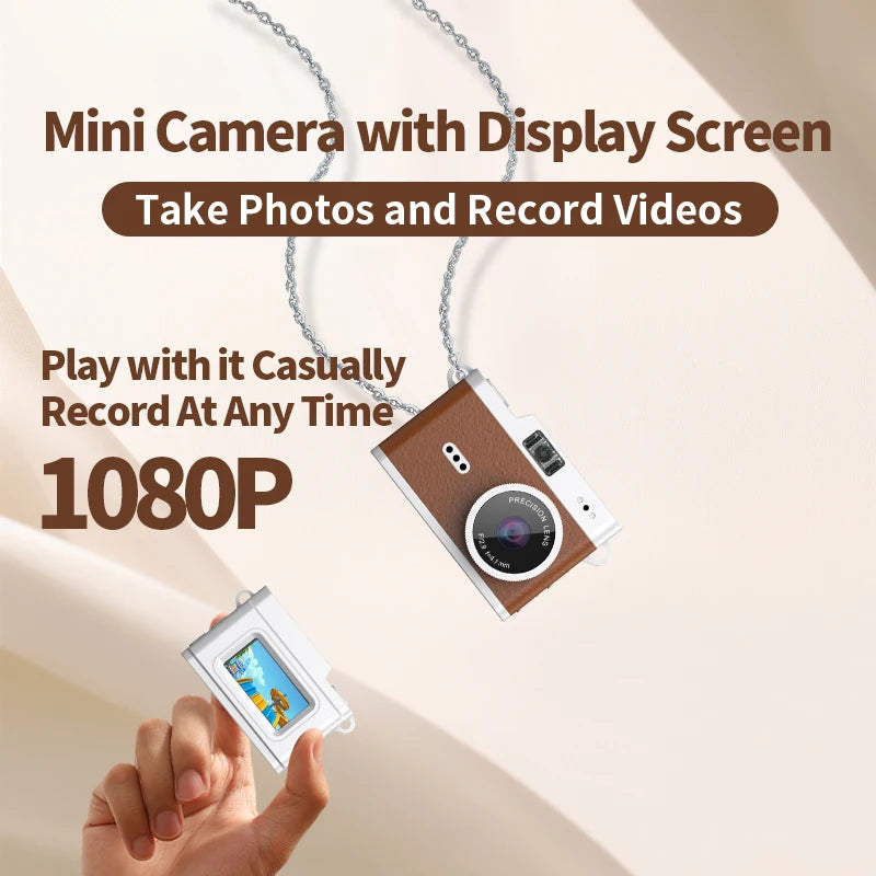 Retro Mini Keychain Thumb Camera 0.96 Inch VerySmall Camcorder 1080P Mini Digital Cam Video Recorder LCD Screen Protable Camera Zpaxo